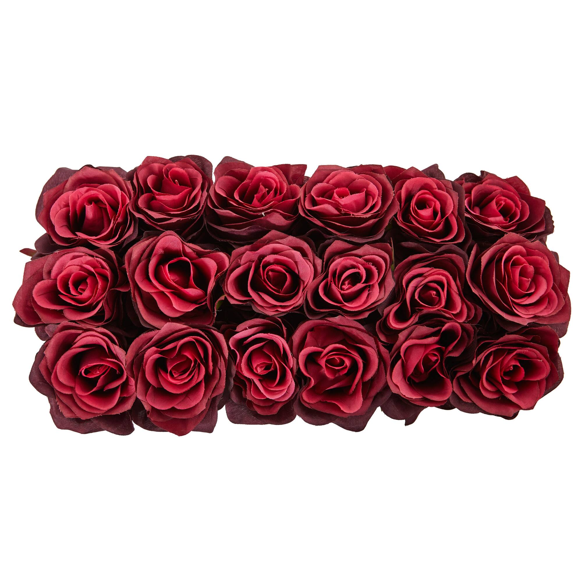 6" Burgundy Rose Arrangement in Ceramic Planter